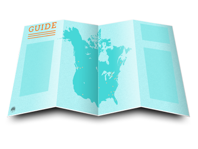 Map Illustration directions guide illustration location map north america paper