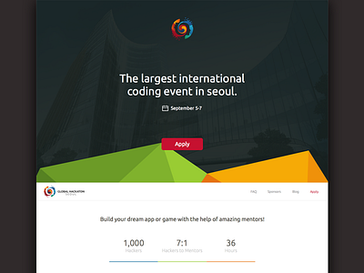 Global Hackathon: Seoul hackathon landing page ui user interface ux web design website