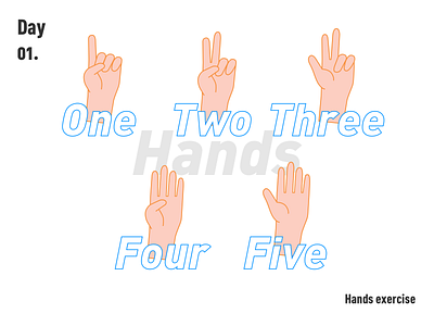 hands exercise 100days design five four hands illustration one tag design three two 不错实验室