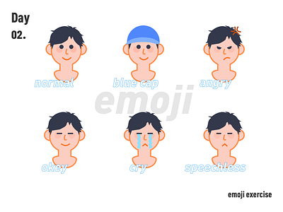 emoji exercise 100days angry avatar blue boys cap cry design emoji emojis illustration normal okey speechless 不错实验室