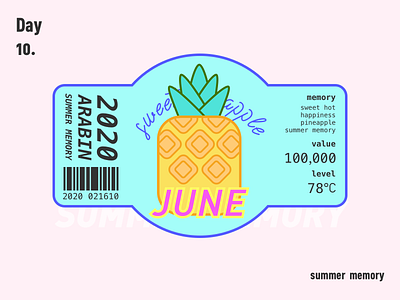 pineapple 100days branding design fruits illustration june logo paster pineapple pineapples spring summer tag design yellow 不错实验室