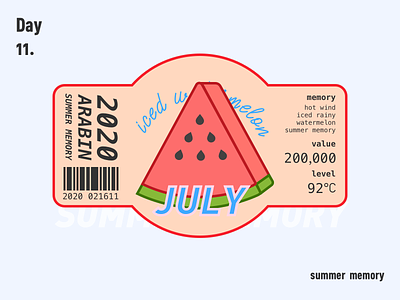 watermelon 100days branding design fruits illustration july logo paster sketch summer tag design ui watermelon 不错实验室