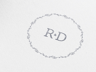 Radka & David circle logo rd stamp wedding card