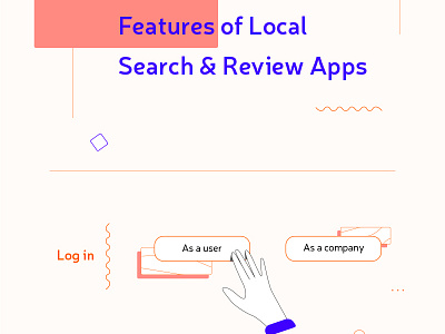 Infographic - Features of local Search and Review Apps design features illustration infographic design local search review app vector