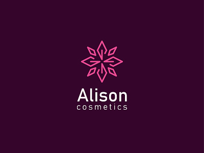 Alison Cosmetics Logo Design 2d beauty product brand design brand identity branding cosmetics design flat flat design illustration logo logo design logodesign logodesigner logos minimal monoline pink vector