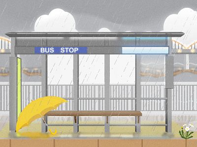 Bus stop illustration