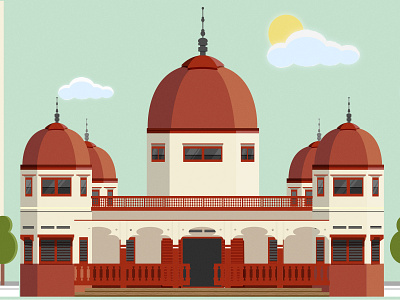 Masjid Agung building vector