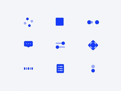 Blue Icon animation app blue button component controls design geometric icon icons illustration logo mg typography ui ux web