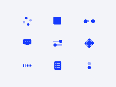 Blue Icon animation app blue button component controls design geometric icon icons illustration logo mg typography ui ux web