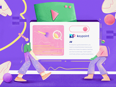 KeyPoint Visual illustration app branding chat color commercial conversation design dialogue flat icon illustration minimal office pink purple ui ux webdesign website