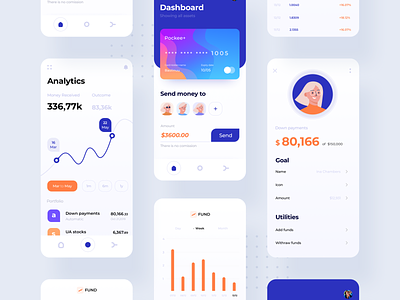 Soto : Investment App 02 account analytics app bank banking blue branding dashboad financial financial services fund management money portfolio product design screen spendings stock ui ux