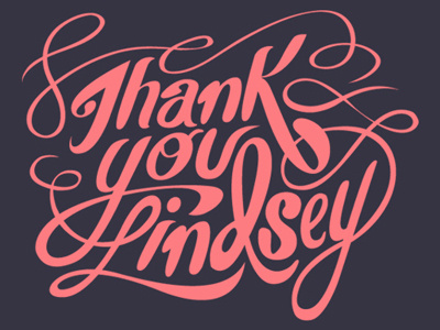 Thanks for the invite Lindsey! debut hand lettering
