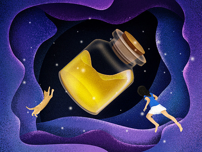 The sand in the bottle illustration 设计