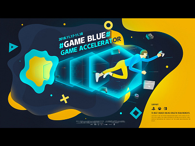 Game Blue illustration design illustration ui 品牌 设计