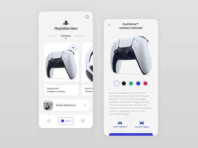 Playstation Store app branding graphic design minimal mobile playstation product simple store ui ux