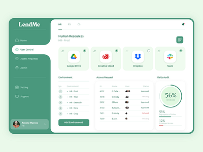 LendMe - Administration App branding dashboard design flat graphic design manager minimal mobile ui ux