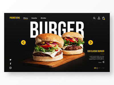 Burger! branding design facebook ads freelancer res res web