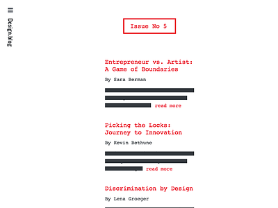 Design.blog Issue #5 automattic blog design front page