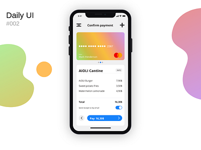 Daily UI #002 002 adobe xd app card checkout confirmation credit card daily ui dailyui002 design mobile mobile app design mobile design pay payment ui