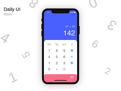 Daily UI #004 004 adobe xd adobexd app calculator calculator ui daily ui daily ui 004 dailyui dailyuichallenge design mobile mobile app design mobile design numbers ui ui challenge uidesign