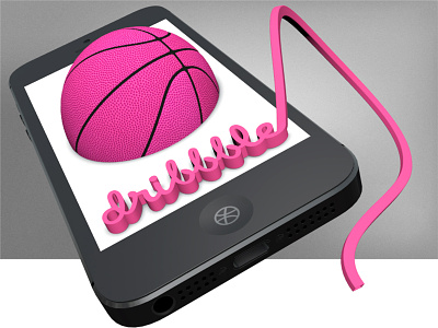 Dribbble 3D 3d basketball iphone