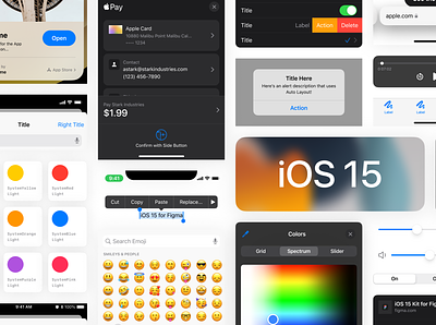 iOS 15 UI Kit for Figma apple controls design system figma interface ios iphone kit preview ui