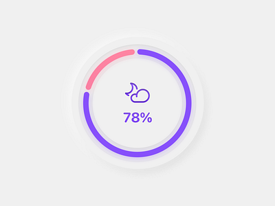 Data Widget for Sleep Tracker data design display gradient health neumorphism piechart sleep ui widget