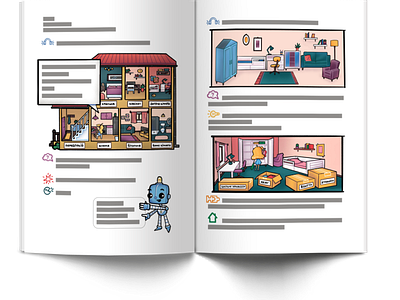 Test spread of the textbook illustrations illustrator procreate textbook