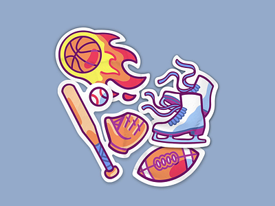 Sports Sticker Pack design elements gif illustration illustrations illustrator merkulove procreate sketch sport vector
