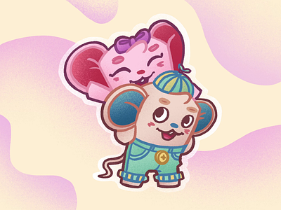 Mice Friends Characters design friends gif girl illustration illustrations illustrator mascot merkulove mice mouse procreate