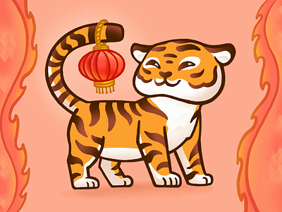 Chinese Tiger animation chinese tiger christmas design gif illustration illustrations illustrator merkulove new year procreate sketch sumbol tiger