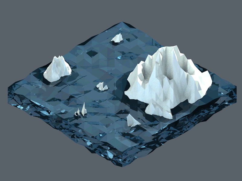 Low Poly Arctic Animation 3d 3d animation animation arctic c4d cinema 4d iceberg lo poly low poly nature