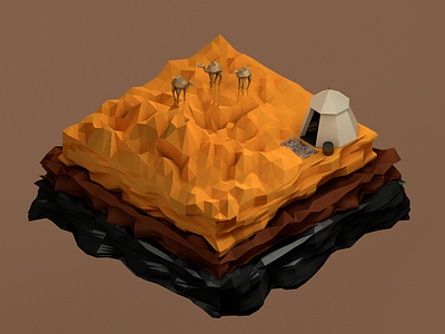 Desert Low Poly 3D