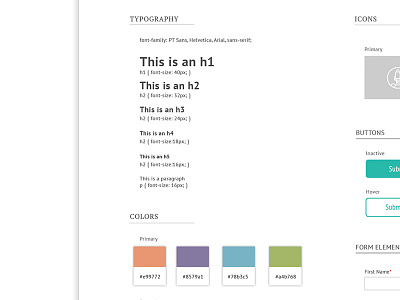 Style Guide WIP ui ux web design