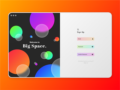 Sign Up Page - UI Design challenge dailyui geometric glass gradient login minimal sign up ui design ui ux web