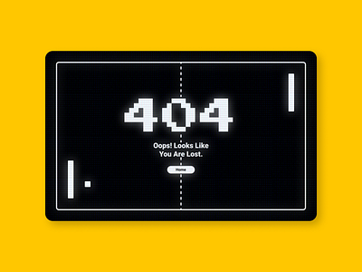 404 - UI Design 404 404 page empty error game lost not found pixel pong ui vintage