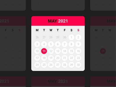 Calendar - UI Design calendar dailyui day design design system material minimal month ui uiux utility year