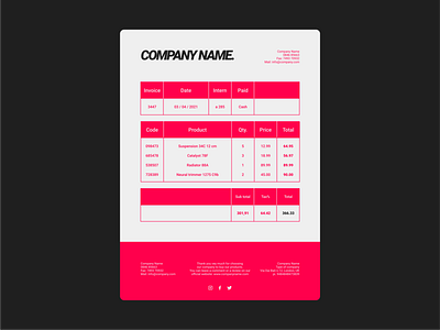 Invoice - UI Design