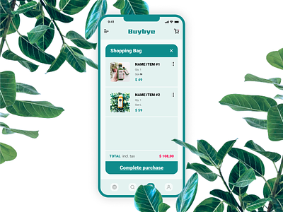 Shopping Cart - UI Design app design bio cart dailyui eco ecommerce green mobile palette payment shopping ui uiux