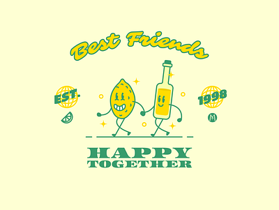 Happy Together Limoncello 30s brand cartoon character classic design illustration