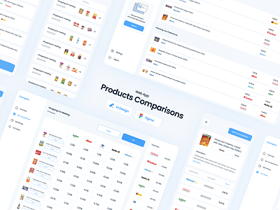 Compiro - Products Comparisons Web App blue clean comparison design minimal minimalism ui ui design web web app