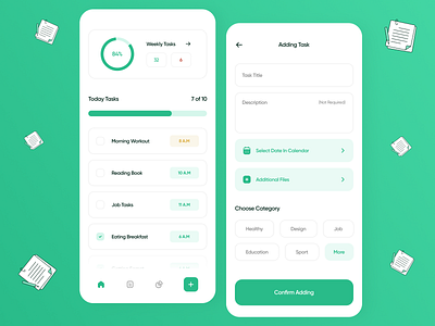 To-Do List App 2021 app clean design green interface minimal minimalism task task list ui white