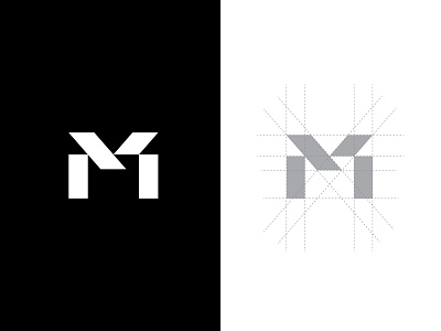 M Letter Mark art branding design geometric grid layout letter logo logo m letter logo personal branding vector
