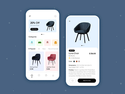 Furniture App app app design clean ui design dribbble best shot ecommerce ecommerce app furniture app furniture shop furniture store ios luxury mobile mobile app mobile ui modern product ui uiux ux