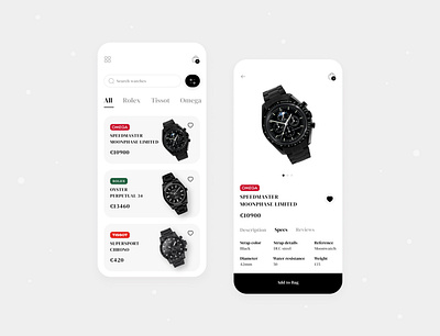 Watch Shop App clean ui dribbble best shot ecommerce ios luxury mobile mobile app online shopping ui ui design ux watch watch app watch shop watch store