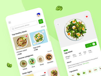 Healthy Meal Mobile app app design food app food delivery food delivery app healthy healthy meal mobile app design ui ui design ux
