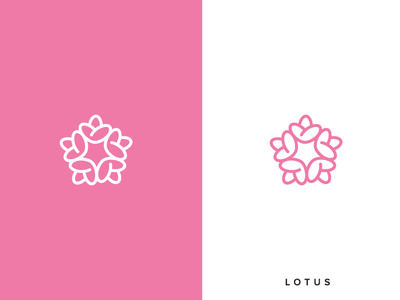 Lotus flower lotus pink asthetic spa logo feminine organic logo design beauty spa beauty logo