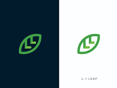 Letter L & Leaf design geometric green herbal leaf letter logo logo natural nature logo