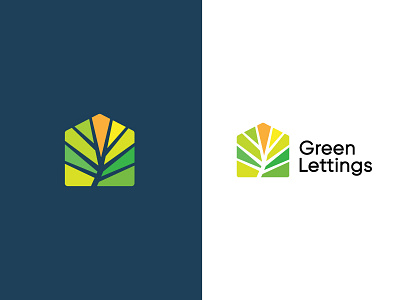 Green Lettings colorful eco friendly environmental green house leaf lettings logo natural organic real estate real estate mortage realty