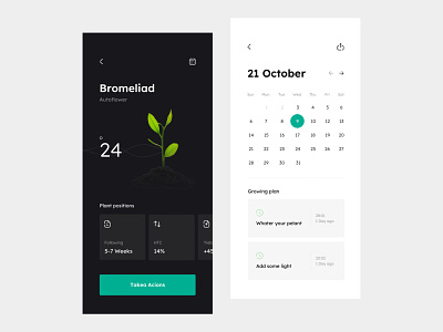 IoT App for growing plants app application dashboard minimal minimalist shopping sketch ui ux website